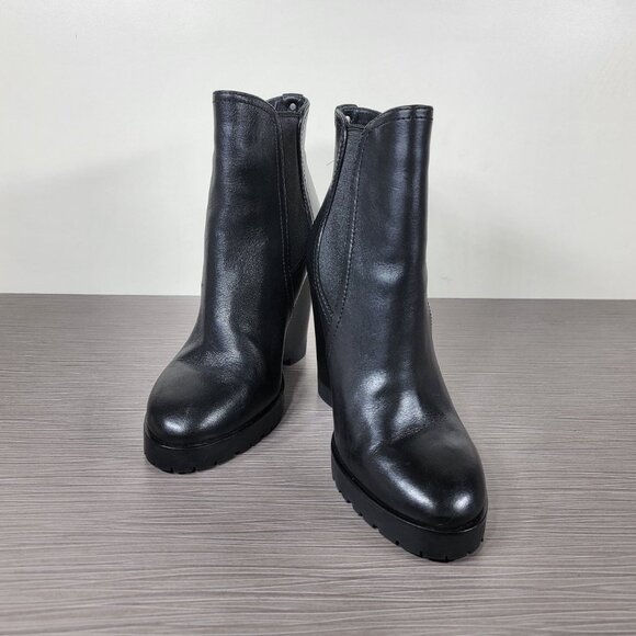 Michael Kors Thea Wedge Chelsea Boots, Black Leather, Womens Size 6 M - Picture 4 of 11